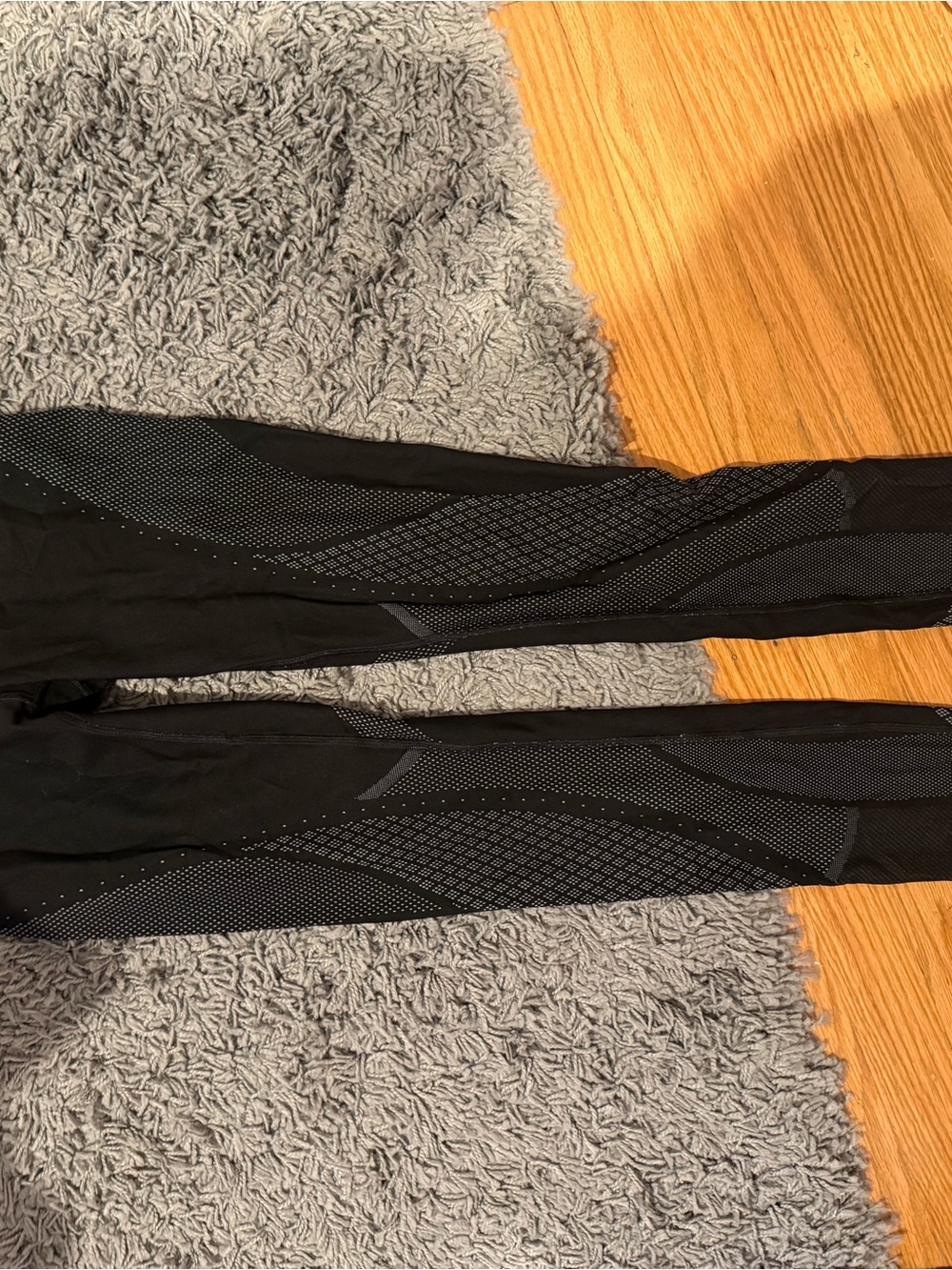 lululemon athletica Black Athletic Leggings with Textured Panels